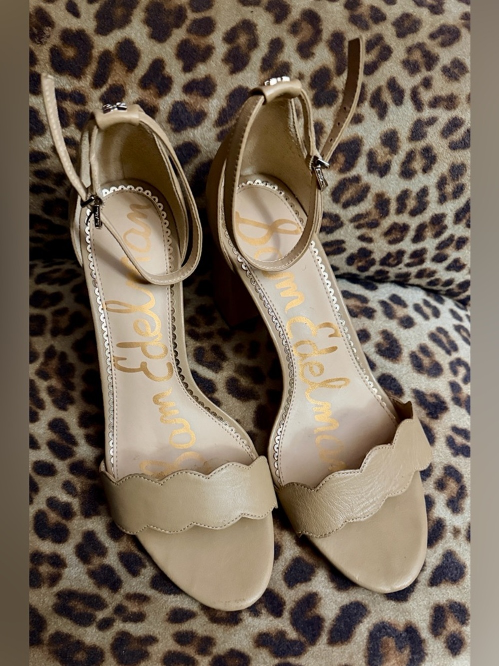 Sam Edelman Odila Ankle Strap Leather Sandals in nude size 8